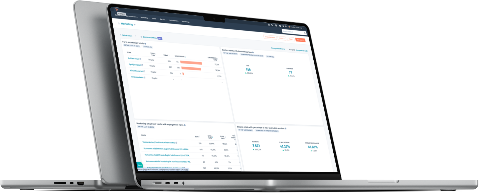 HubSpot dashboard