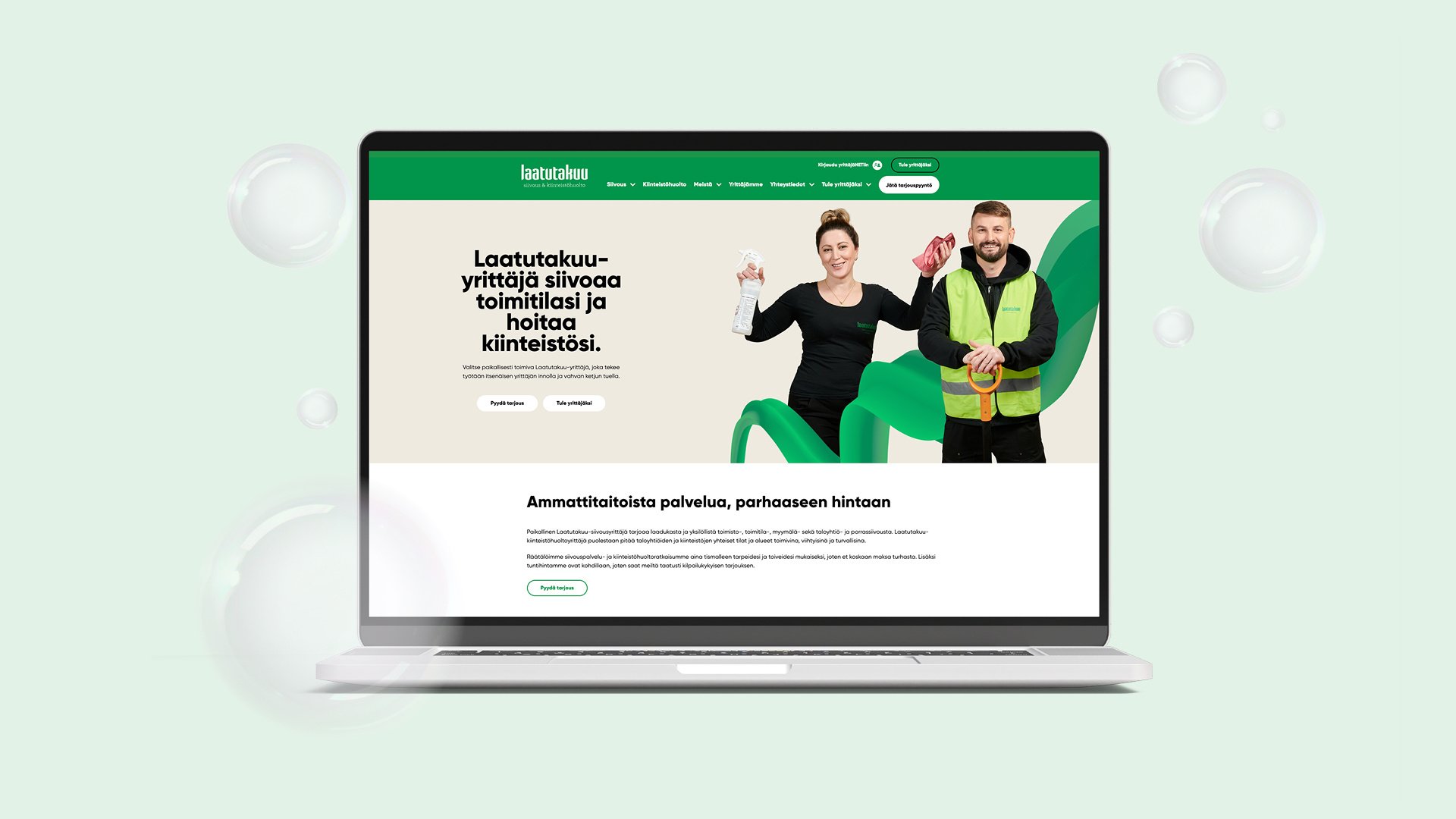 Laatutakuun verkkosivu 